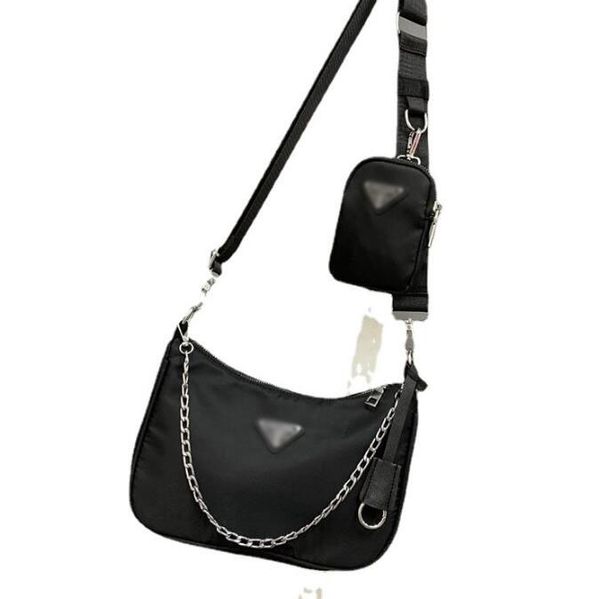 

women shoulder bag for women chest pack lady tote chains handbags purse messenger bag handbags nylon ma03, Black;red