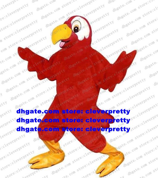 

red parrot parakeet macaw mascot costume cartoon character outfit suit advertisement promotion holiday gifts zx2973, Red;yellow