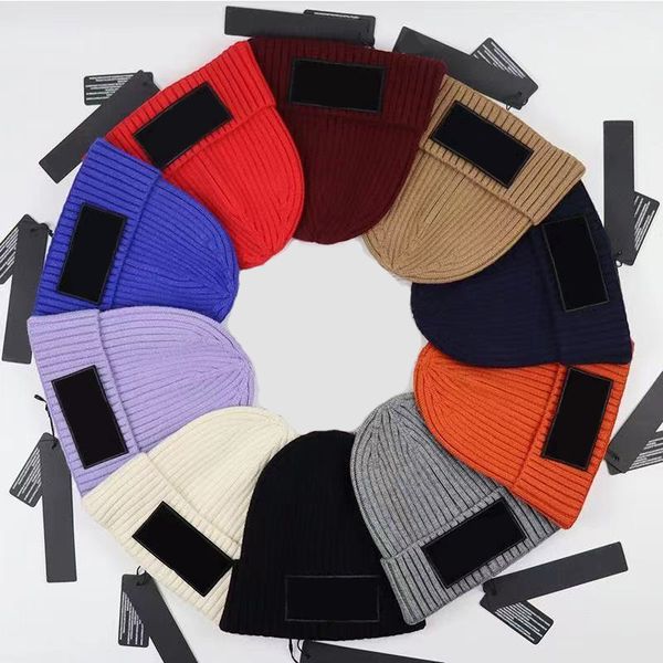 

brand toney hats classic embroidered badge warm knit hat, Blue;gray