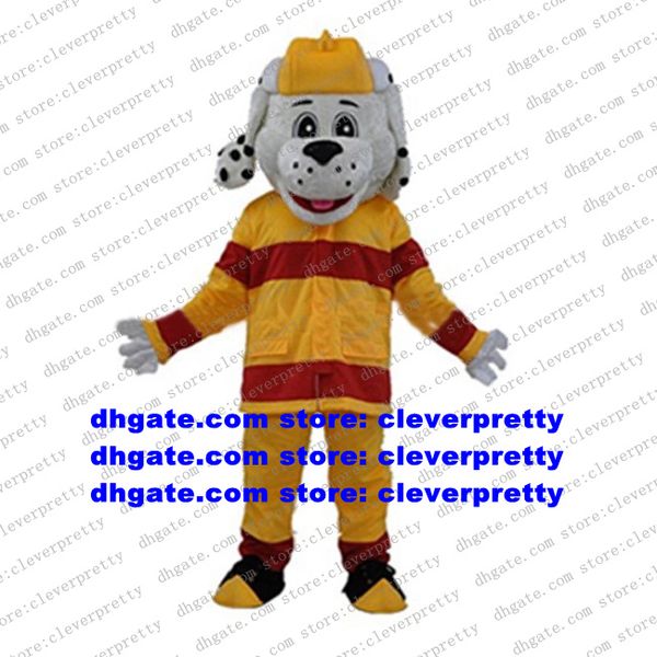 

fireman fire dog firefighter dog mascot costume cartoon character outfit organize an activity image advertising zx2530, Red;yellow