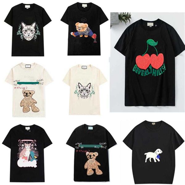 

womens mens designers t shirts fashion letter printing short sleeve cat lady tees casual clothes 21ss tee clothing299g, White
