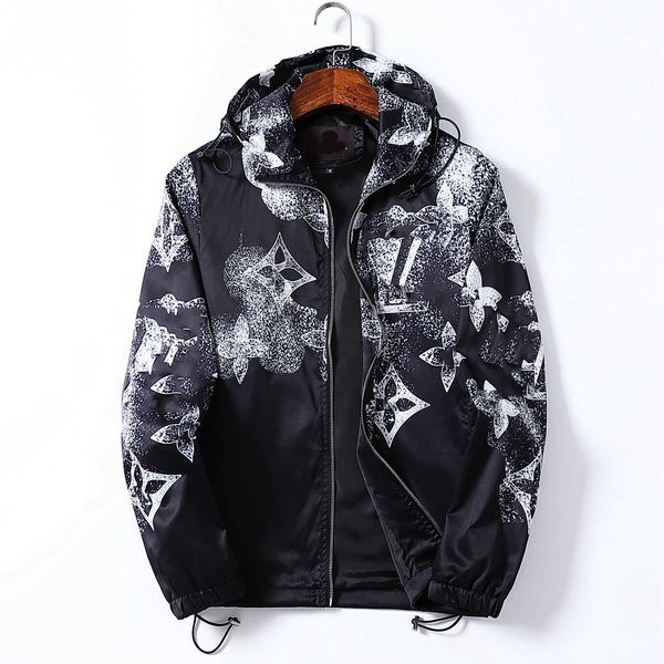 

202ssfashion men's coat parka jacket men autumn and winte windbreaker designer jackets parkas for mens hoodies zipper letters printed, Black;brown