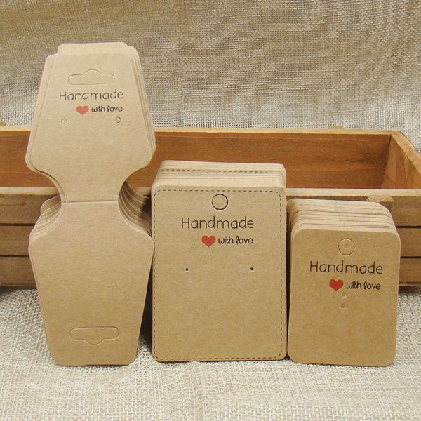 

5x3cm jewelry cards for packaging display selling earring necklace ring white color kraft paper tag gift bag box packing