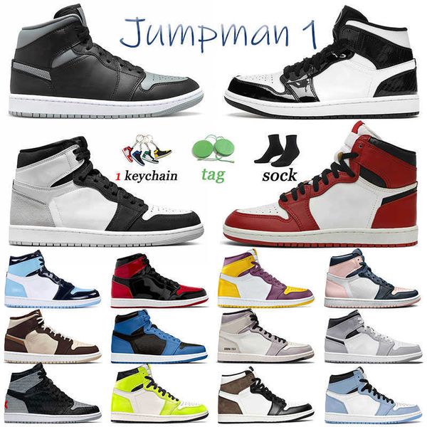 

professional jumpman trainers 1 basketballs shoes 1s chicago reimagined men patent bred shadow stage haze sneakers sports visionaire women, Black
