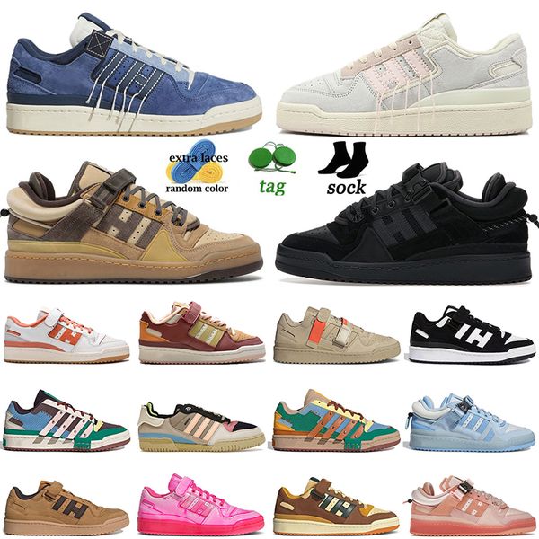 

bad bunny forum 84 low casual shoes 2023 platform men women blue tint pink easter egg patchwork beige strap cinder trainers fashion outdoor, Black