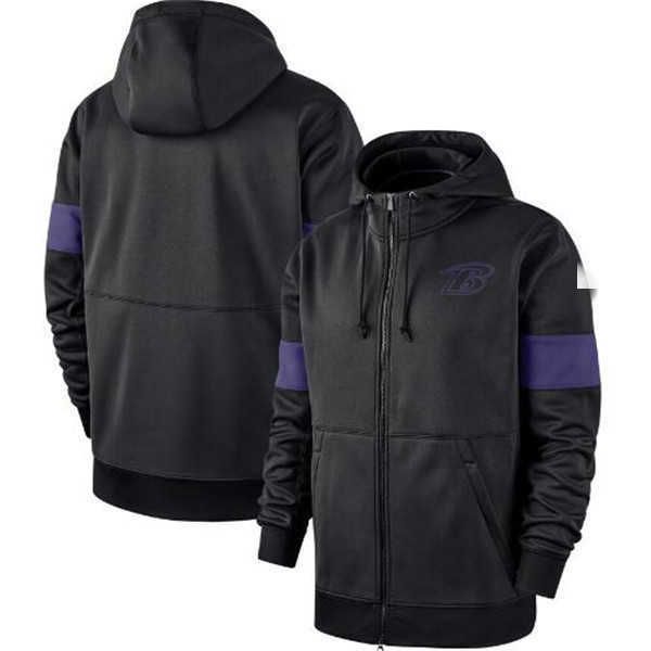 

men style ravens jackets hoodies authentic sweatshirt vintage sideline performance full-zip hoodie, Blue;black