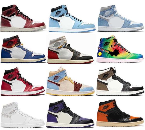 

shoes authentic high hyper royal dark mocha fearless university blue union chicago bred toe black balvin men, White;red