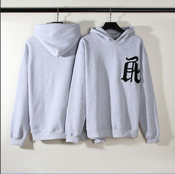

men's hoodies & sweatshirts ask gothic alphabet sanskrit towel embroidered logo hoodie european and american hoodie coat, Black
