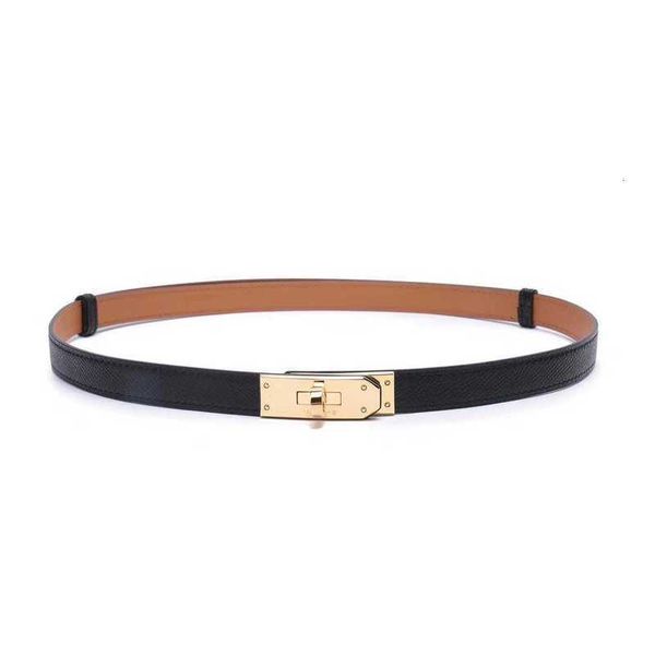 

belts designer belt h genuine leather women's thin layer cowhide buckle trouser waist retractable d8fx, Black;brown
