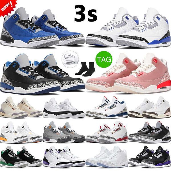 

3s retro kumquat men women basketball shoes rust pink triple white cement jumpman 3 sport blue men sports tra air jordas jorden shoe, Black