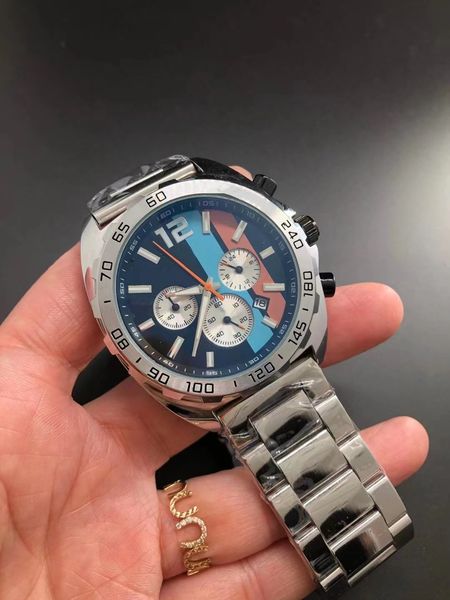 

2022 new men's watch leisure sports stainless steel multi style timekeeping quartz wrist watch, Slivery;brown