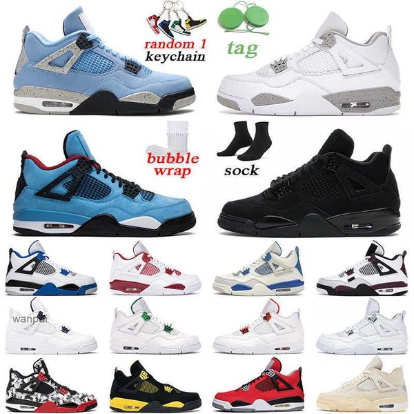 

4 cactus jack mens basketball shoes 4s black cat university blue white oreo men trainer s air jordas jorden shoe