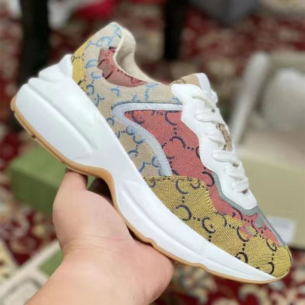 

rhyton heighten casual shoes heavy sports milan runway fashion women's shoe flat strawberry rat pattern big mouth tiger mesh dress 04, Black
