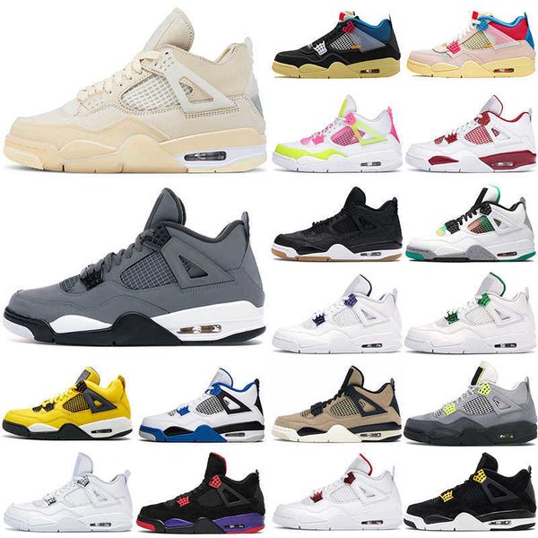 

dropshipping jumpman 4s desert moss basketball shoes for men women 4 university blue #60 taupe haze bred sail court purple mens trainers