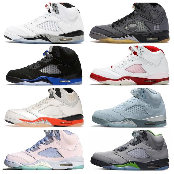 

5s unc men basketball shoes jumpman 5 concord mars for her green bean easter raging red racer blue sail white cement oreo anthracite bla enw, Black