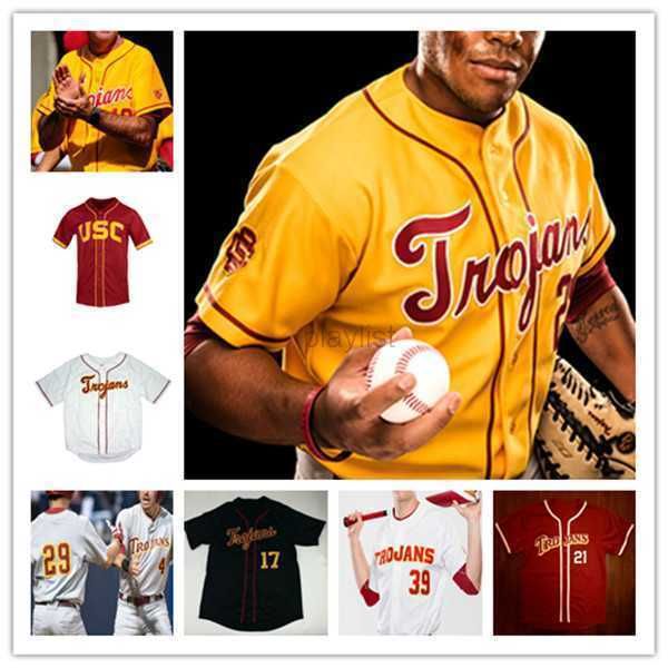 

college baseball wears custom ncaa usc trojans baseball jersey ben ramirez tyresse rhylan thomas garret guillemette riley lamb d'andre, Black
