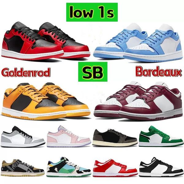 

men women 1s low shoes jumpman 1 cactus jack game royal black white grey light smoke paint drip reverse bred mens trainers sneakers mkd