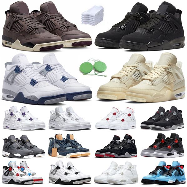 

jumpman 4 4s men women basketball shoes violet ore sail military black cat white oreo red thunder unc blue midnight navy metallic bred mens