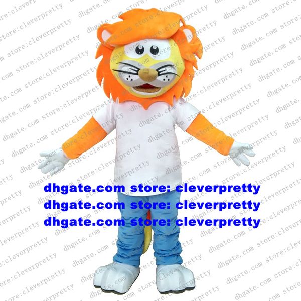

orange color lion mascot costume cartoon character outfit suit fandango dancing party movie props zx1909, Red;yellow