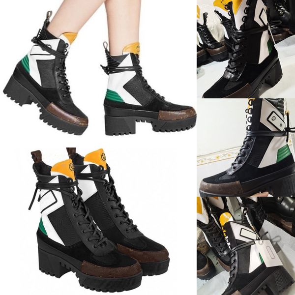 

new martin boots women's luxurious short boots comfortable in autumn and winter all pair with high heels fashion leather canvas lacing, Black