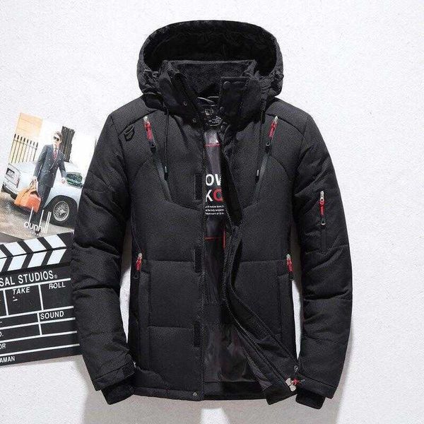 

men's down jacket winter outdoor sports warm and thick hooded youth charge, Black