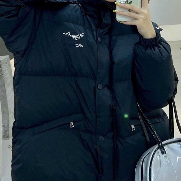 

arc down jacket designer windbreaker jackets classic back printed sweatshirt mens and womens hoodies thick thermal coat zipper sportswear, Black