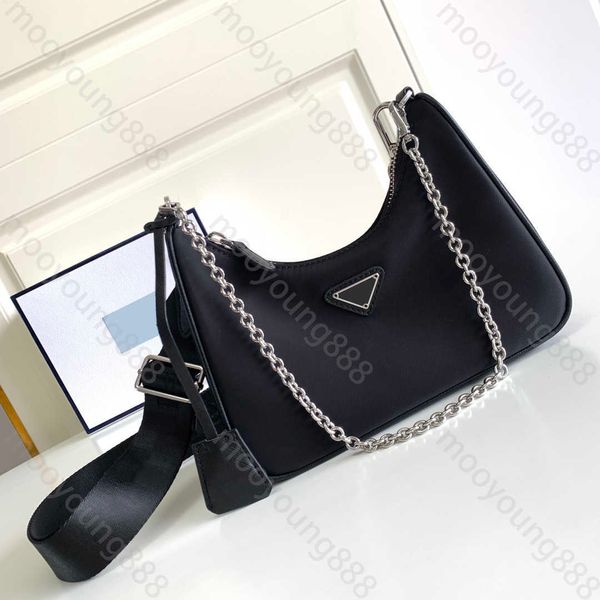 

10a tier quality luxuries designers nylon hobo bag womens small handbag quilted zipper 2 piece pouch bag coin purse crossbody black
