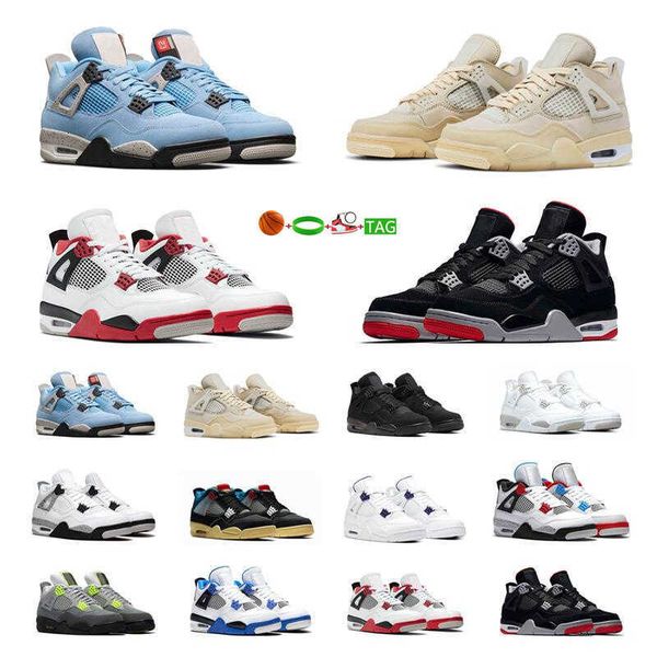 

university blue 4s basketball shoe men black cat white oreo sail cement women sneakers with miniball