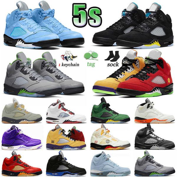 

jumpman 5 basketballs shoes 5s designer sneakers mens racer blue white sports trainers men aqua green bean easter jade horizon off sail mars, Black