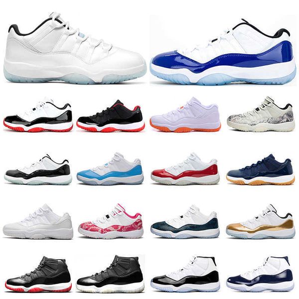 

25th anniversary mens basketball shoes 11s legend blue white bred concord cool grey citrus gamma 11 unc low womens sports sneaker trainers, Black
