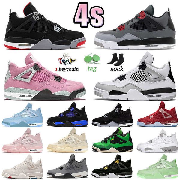 

jumpman basketballs shoes 4 sneakers men trainers infrared university pink women 4s sports red thunder white oreo military, Black