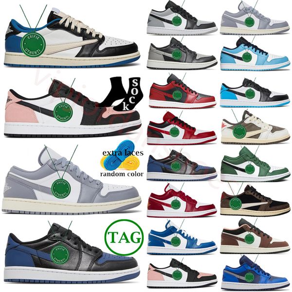 

2023 low 1s mens women shoes air jumpmans jordens 1 navy bred shadow mocha diamond ice marina blue black green toe unc sneakers taxi vin og