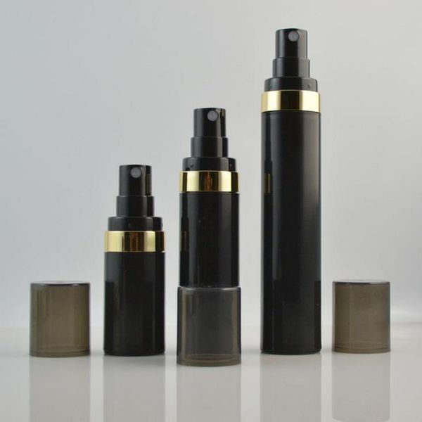 

15ml 30ml 50ml airless bottle cosmetic cream sprays containers black lotion cream vacuum bottles with pump