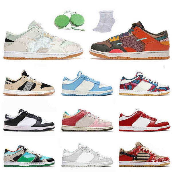 

2022 scrap sea glass archeo brown women mens outdoor shoes dunks low og with socks white black paisley rooted in peace coast unc parra 7lus, Black;white