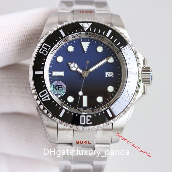 

luxury automatic mechanical watch 44mm cal.3235 movement men's watches 904l sapphire glass ceramic ice blue luminous waterproof watch, Slivery;brown