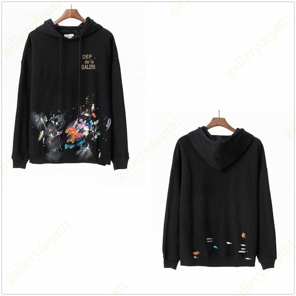 

men's hoodies sweatshirts mens hoodies designer hoodie vintage galleryes portrait print sweatshirts tech fleeces inverted design sweate, Black