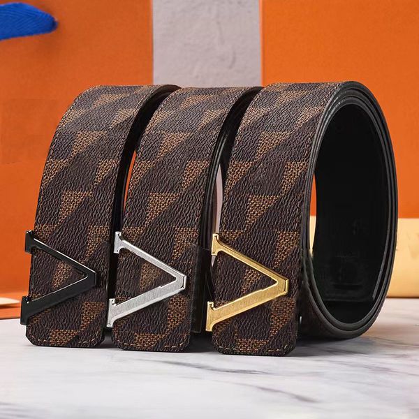 

womens designer belt for man belt designers belts fashion quality buckle genuine leather waistbands plaid floral print geometric waistband b, Black;brown