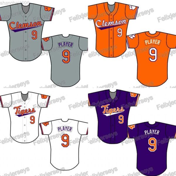 

college baseball wears ncaa custom clemson tigers baseball jersey women youth men white all stitched jerseys, Black
