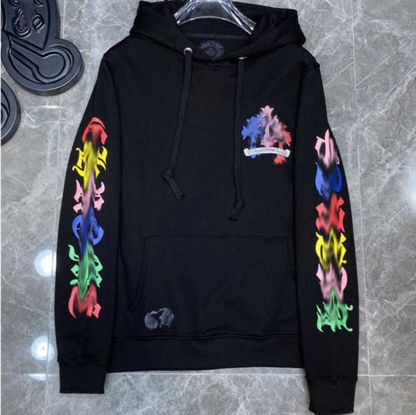 

luxury fashion men's sweatshirts designer classic hoodies ch zipper hooded sweater casual men women cross pullover sanskrit hoodie coa, Black