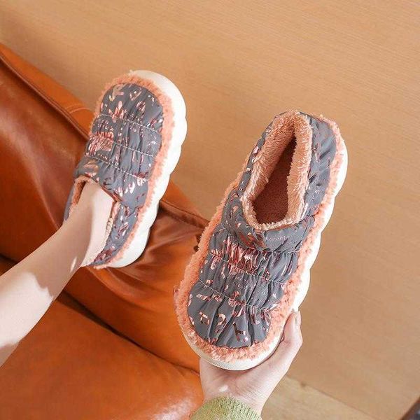 

ugglies boots boots 2022 fashion letter cotton slippers women cute bread shoes winter warm plush on flats couples chaussure femme ise4, Black