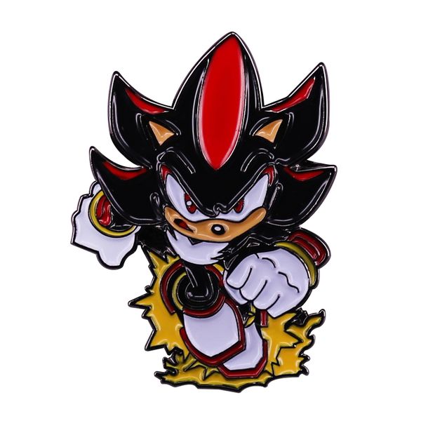 

black x shadow enamel pin cartoon game character badge jewelry, Blue
