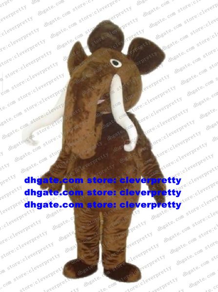 

brown elephant elephish mascot costume cartoon character outfit suit opening reception company kick-off zx2958, Red;yellow