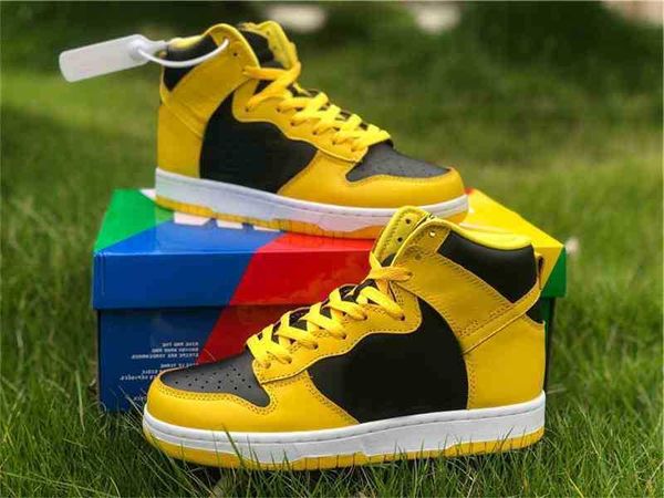 

shoes authentic dunked high varsity maize michigan men women black yellow midnight navy zapatos sneakers original, White;red