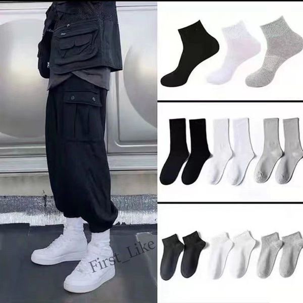 

mens socks wholesale fashion women and men casual letter breathable 100% cotton sports sock, Black