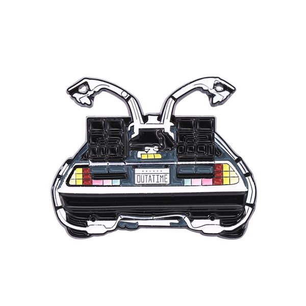 

cartoon back to the future brooch creative car metal badge backpack decoration pencil bag pendant pin accessory medal gifts, Blue