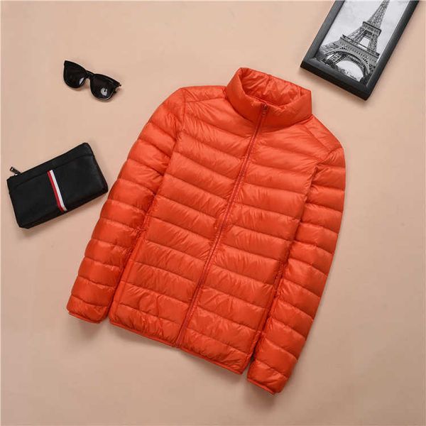 

out of season spring and autumn down jacket men's short 2022 stand collar oversize casual warm light coat trend, Black