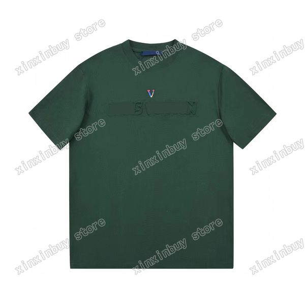 

xinxinbuy men designer tee t shirt paris emboss letter music print long sleeve cotton women green black white s-2xl, Black;brown