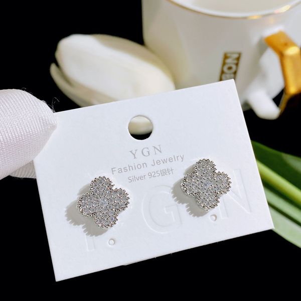 

four cleaf clover earring jewlery designer for women mossanite jewelry ohrringe stainless earrings women jewelry viviene westwood men earrin, Golden;silver