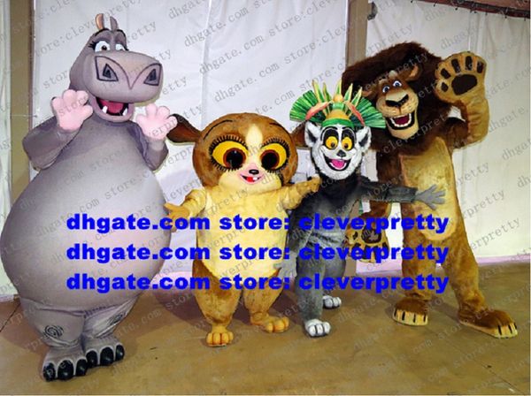 

lion lemur gloria mort mascot costume cartoon character outfit suit kindergarten pet shop annual symposium zx2890, Red;yellow