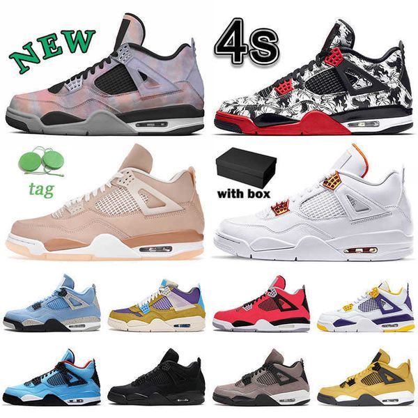 

vintaga jumpman 4 4s sports shoes 2022 mens womens fashion basketball shoes zen master neon sail bred green glow cool grey shimmer, Black